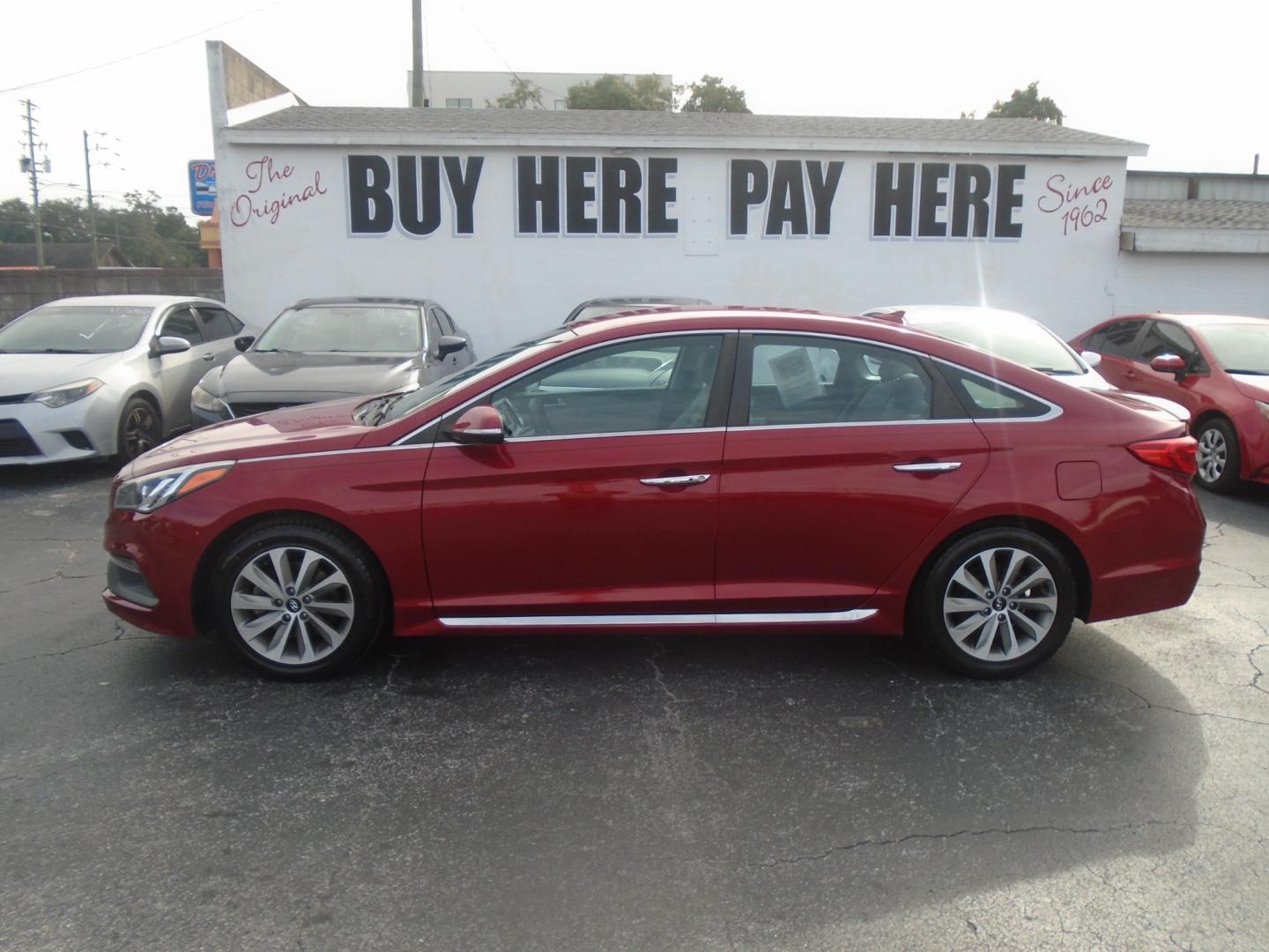 2015 Hyundai Sonata (5NPE34AF6FH) with an 2.4L L4 DOHC 16V engine, 6-Speed Automatic transmission, located at 6112 N Florida Avenue, Tampa, FL, 33604, (888) 521-5131, 27.954929, -82.459534 - Photo#0